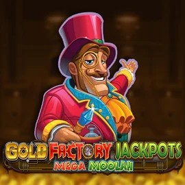 Gold Factory Jackpots Mega Moolah slot logo by Aurum Signature Studios at Nitrobet Casino